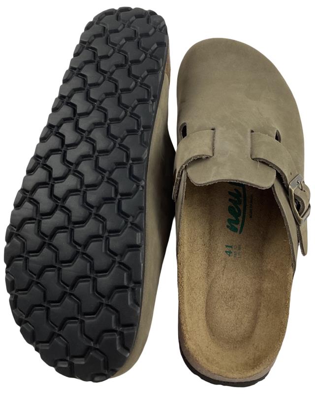 neu B Damen Pantoletten Clogs 22227 Baden Nubuck Leder Khaki