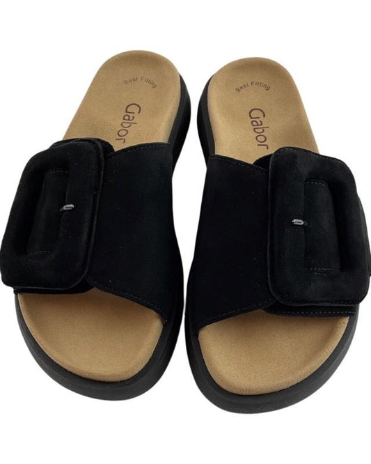 Gabor Damen Pantoletten 43.751.17 Samchevreau Schwarz