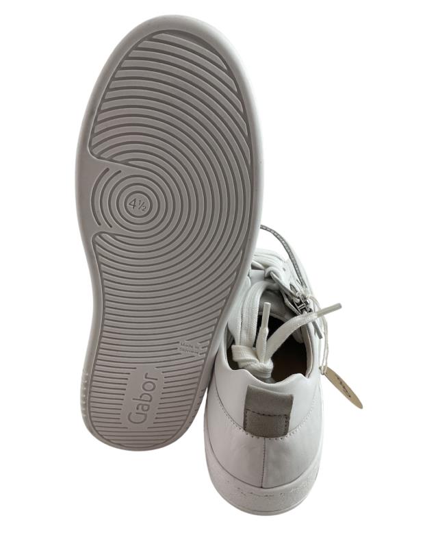 Gabor Damen Sneaker 43.341.21 Nappa/Samtchevr.weiss/lightgrau