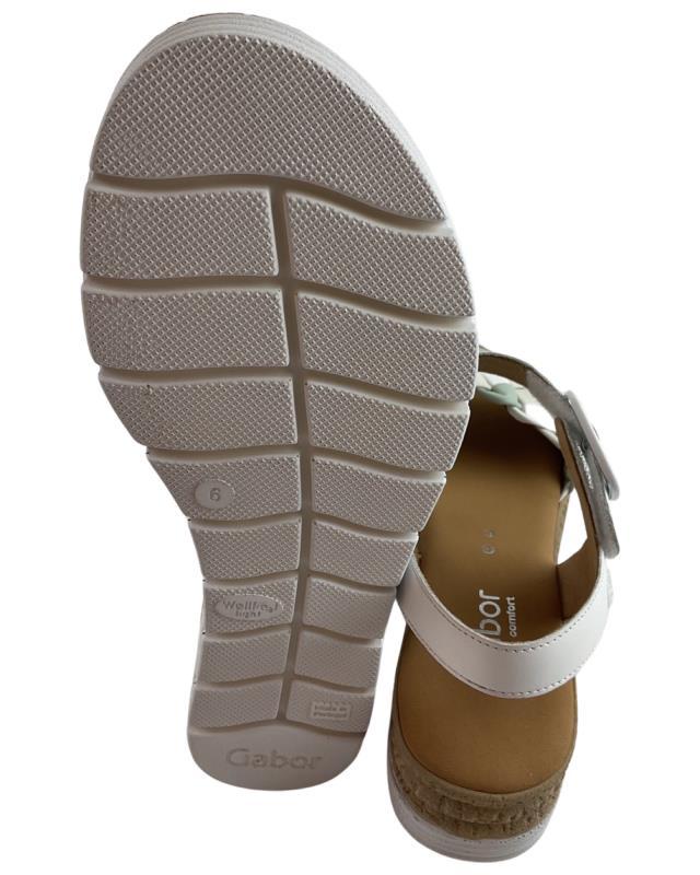 Gabor comfort 42.703.61 Damen Keilsandalette weiß /mint/creme