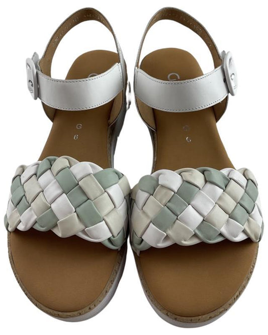 Gabor comfort 42.703.61 Damen Keilsandalette weiß /mint/creme