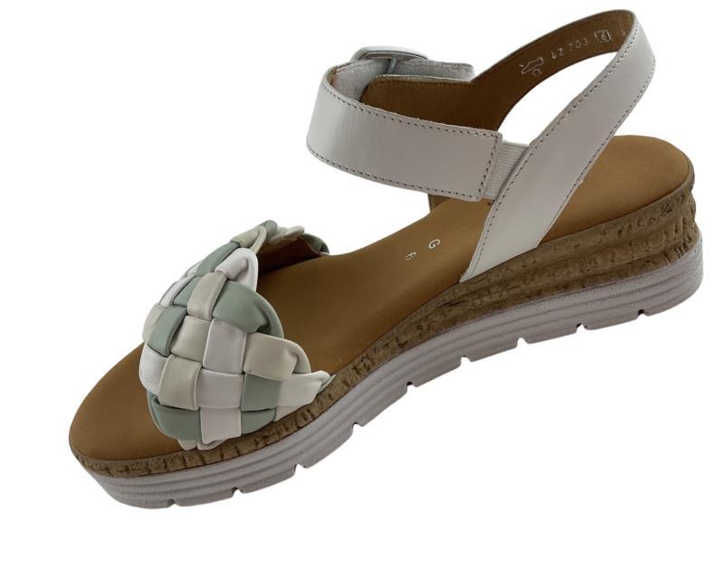 Gabor comfort 42.703.61 Damen Keilsandalette weiß /mint/creme