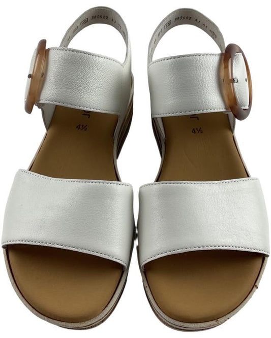 Gabor Damen 44.550.20 Plateau Sandale Leder creme