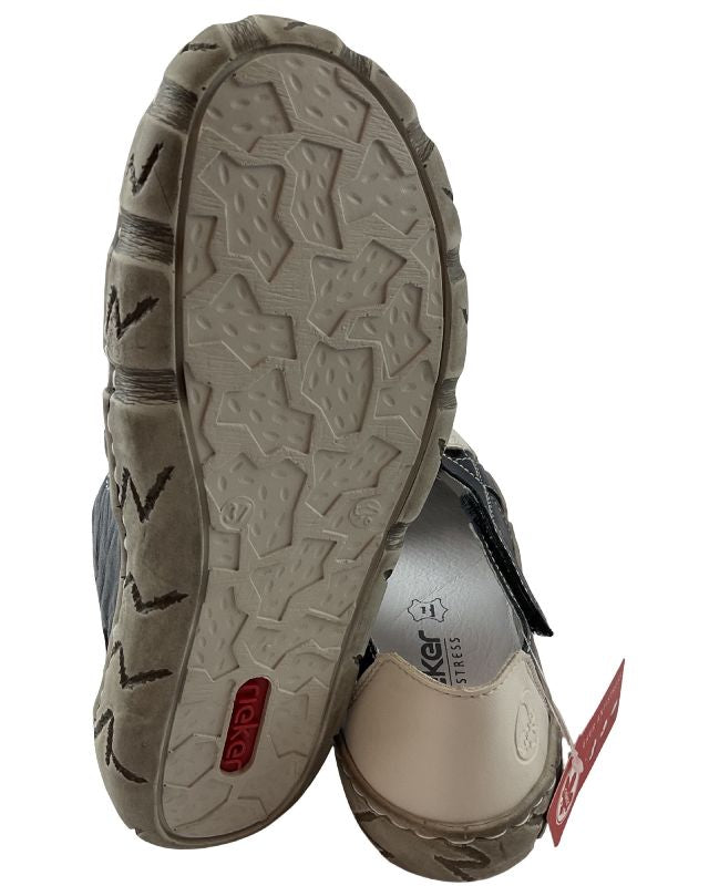 Rieker Damen SlippeL0378-14 Leder/Synthetik ,Blau