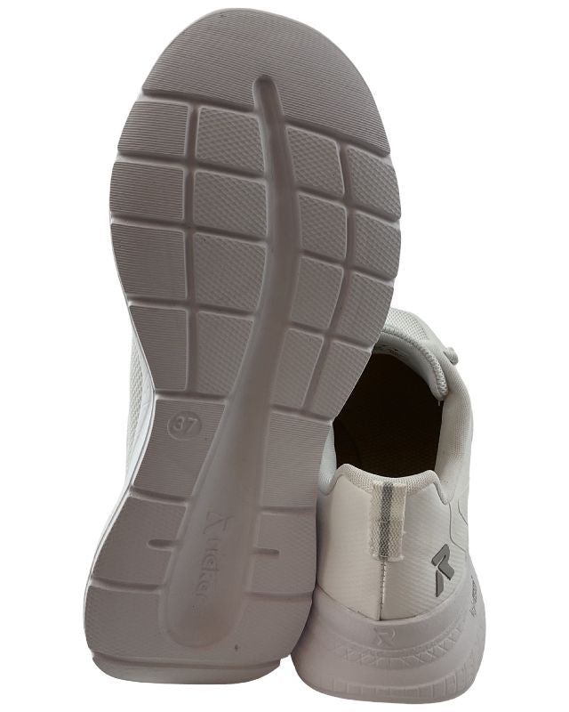 Rieker Damen Sneaker M8551-80 Weiß Gummizug Schnürun