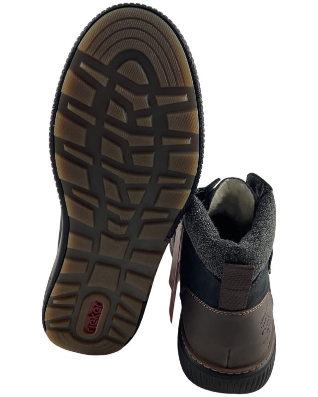 Rieker Herren Schnürstiefel B3343-15 Blau Leder, TEX