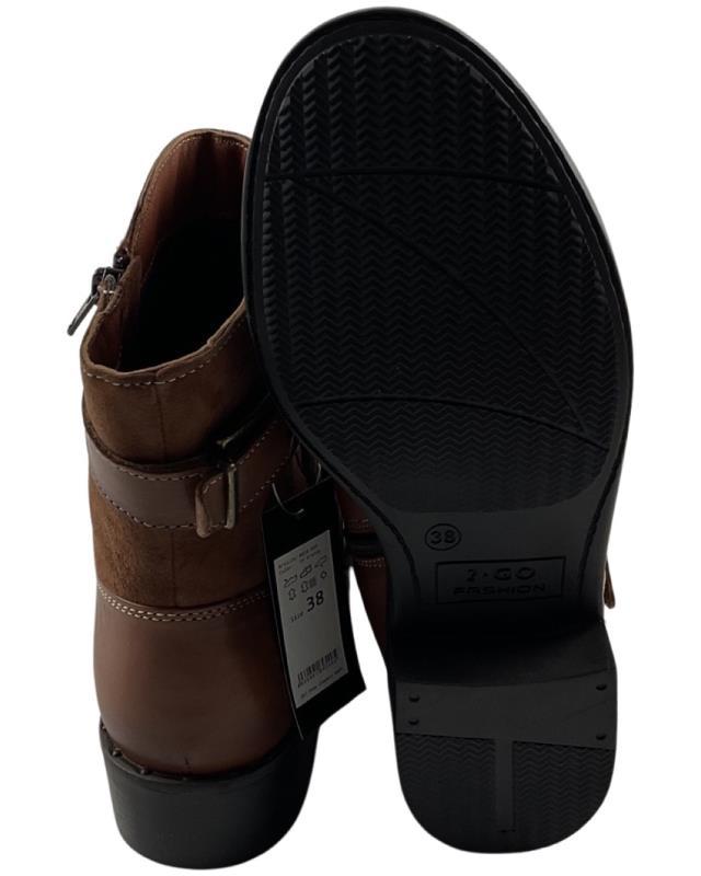 2GO Fashion Damen Stiefeletten 8028-505-39 Brandy Leder