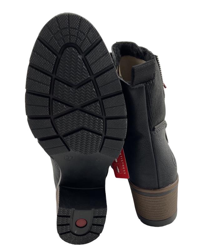 Rieker Damen Stiefelette 77520-00 Schwarz Warmfutter