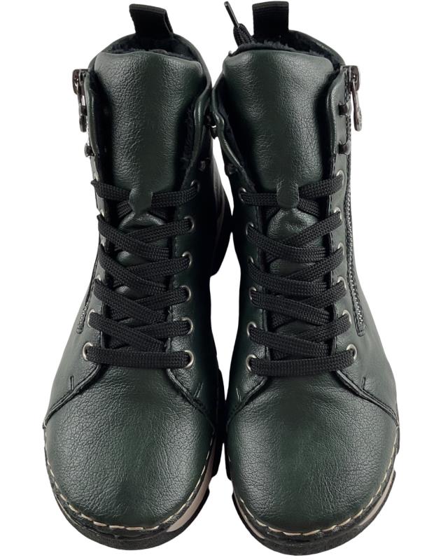 Rieker Damen Schnürstiefel 45920-54 Dunkelgrün