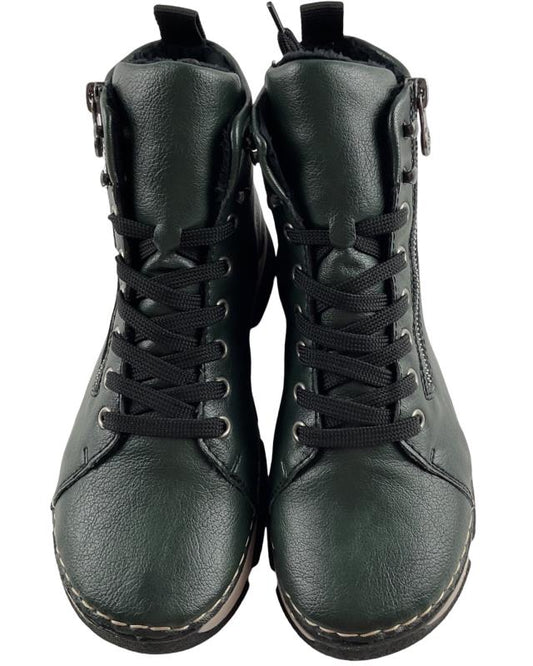 Rieker Damen SchnĂĽrstiefel 45920-54 DunkelgrĂĽn