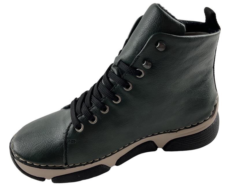 Rieker Damen Schnürstiefel 45920-54 Dunkelgrün