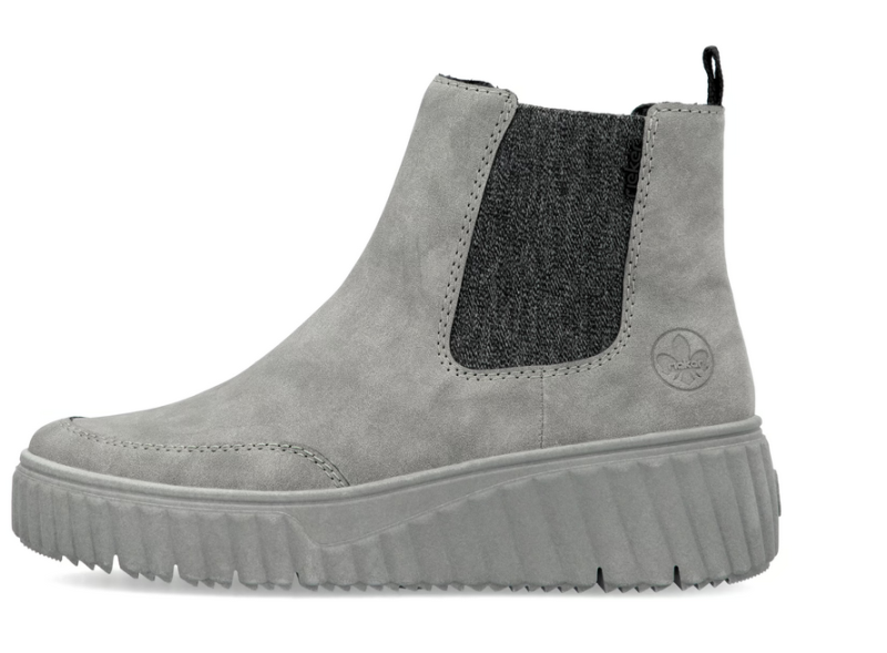Rieker Damen Chelsea Boots Grau N2553-40 Plateau-Sohle