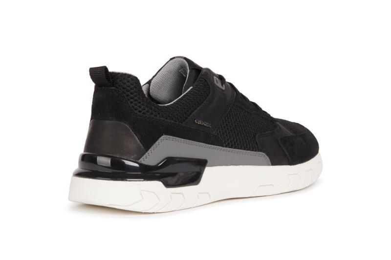 Geox Herren Sneaker Grecale U158ZC 02214 C9997 Schwarz Suede