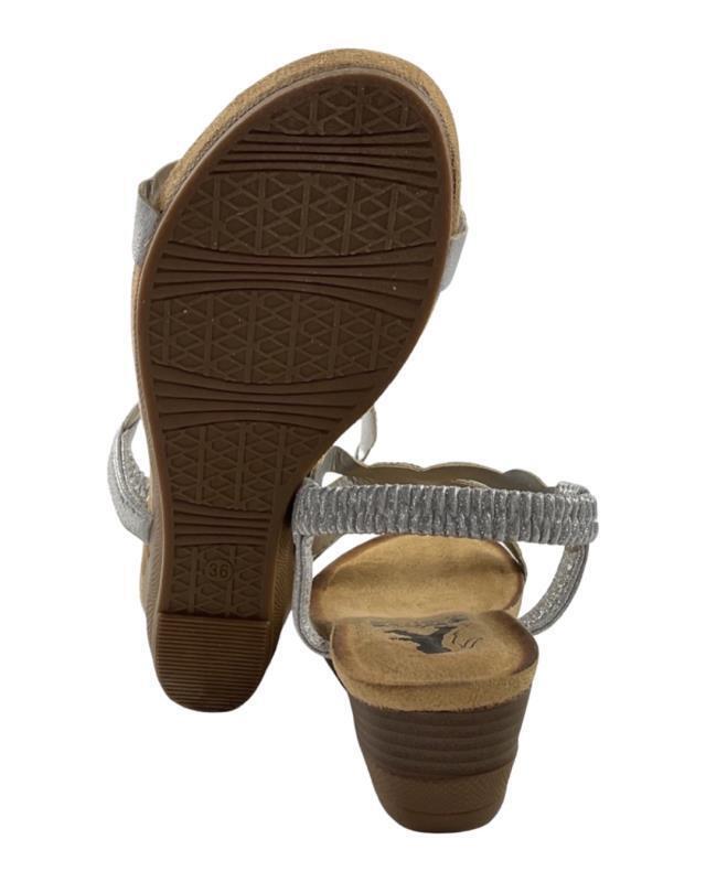 2GO FASHION 8910-801 Damen Sandale Silber mit Strasssteinen