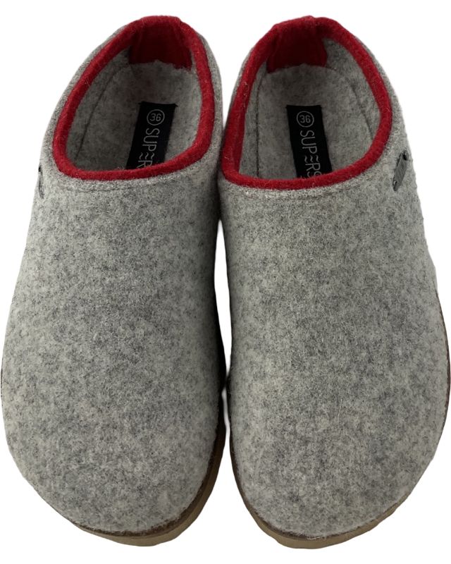 Supersoft  Damen  Pantoletten 522 533 LT.GREY  Filz