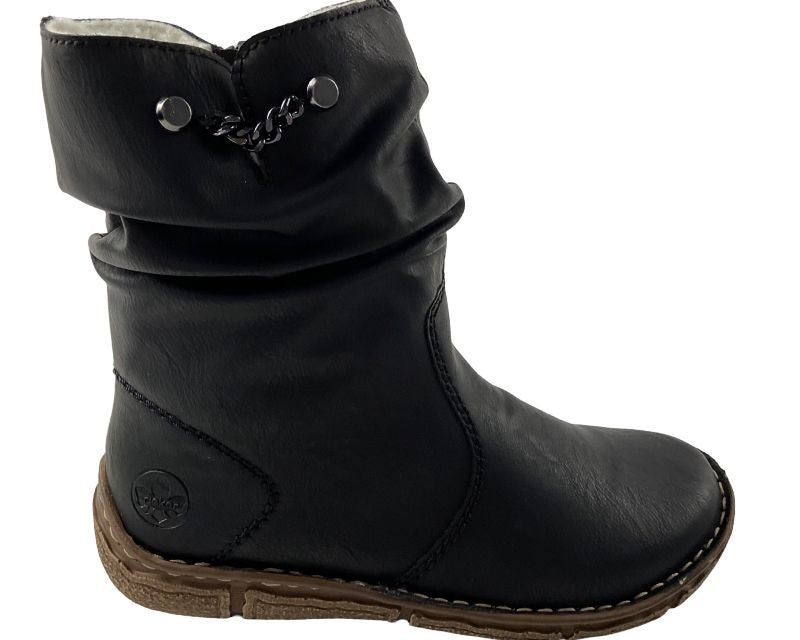 Rieker Damen Kurzstiefel Z3771-00 Schwarz  Kunstleder