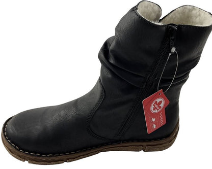 Rieker Damen Kurzstiefel Z3771-00 Schwarz  Kunstleder