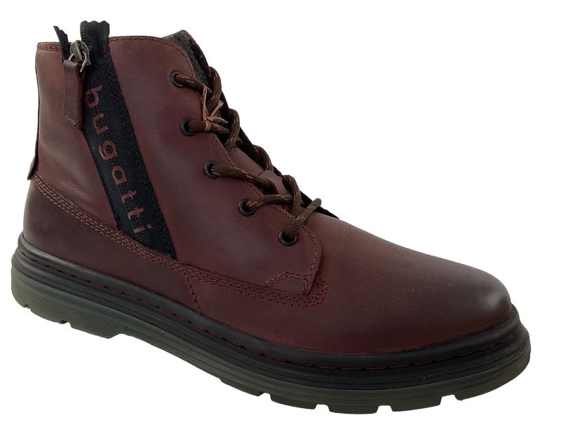Bugatti Herren Stiefel 321-AUC30-1200 Bordo Leder/Synthetik