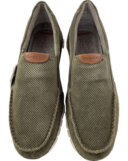 Bugatti Herren Halbschuh Slipper 321-AKM60-1400 Grün /Grau