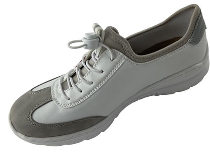 Rieker Damen SlippeL32G9-80  Weiß mit  Gummizug  ,  Kunstleder