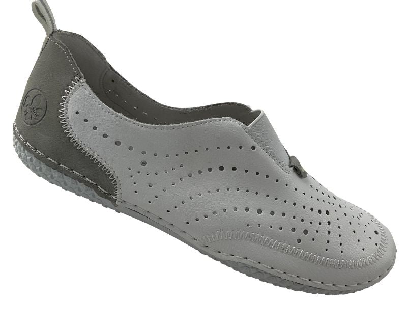 Rieker Damen Slipper43663-80 Weiß leder