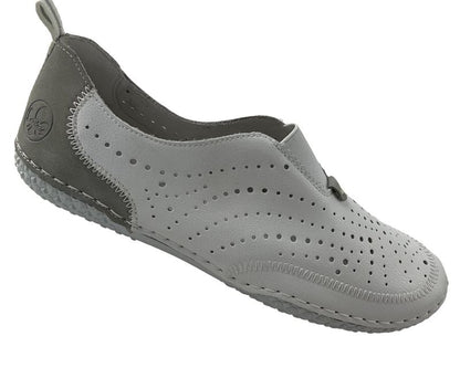 Rieker Damen Slipper43663-80 Weiß leder