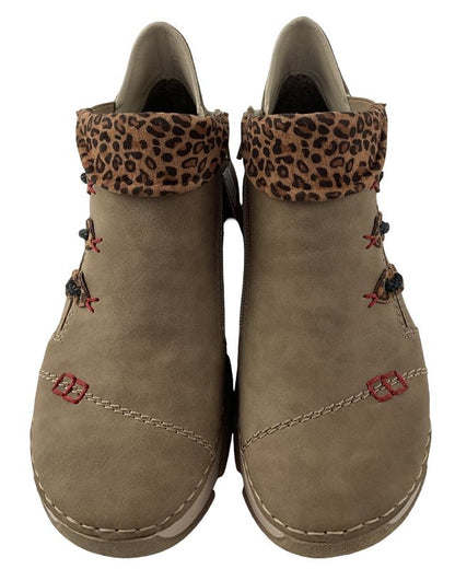 Rieker Damen Kurzstiefel 45983-64 Beige/leo