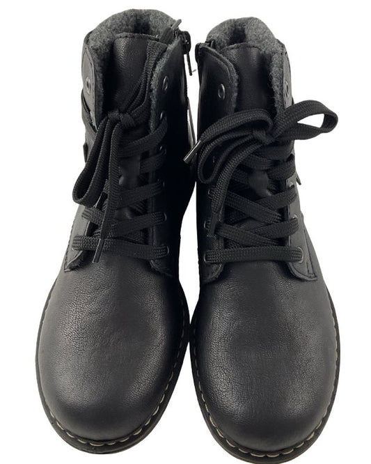 Rieker Damen Schnürstiefel 71222-01 Schwarz