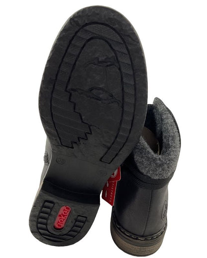 Rieker Damen Schnürstiefel 71222-01 Schwarz