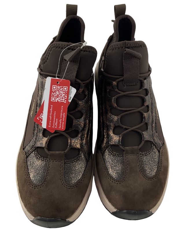 Rieker Damen Sneaker Low N5254-25 Braun/Leo Ultraleicht
