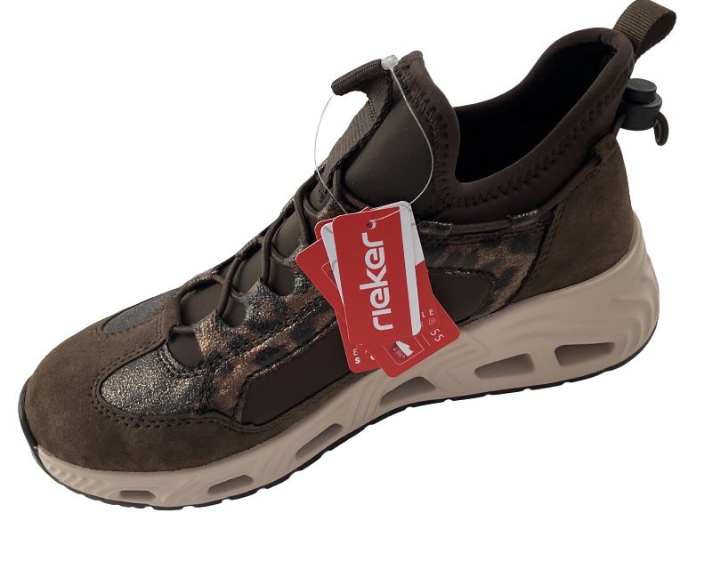 Rieker Damen Sneaker Low N5254-25 Braun/Leo Ultraleicht
