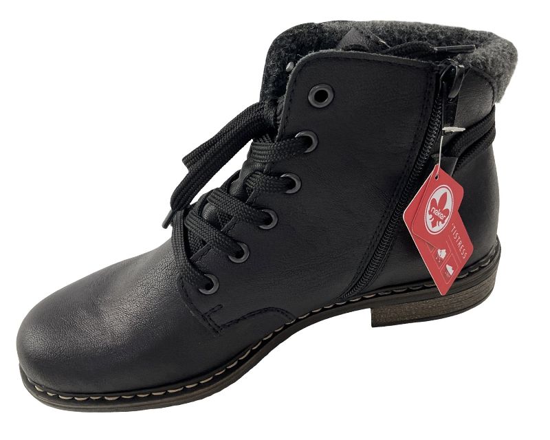 Rieker Damen Schnürstiefel 71222-01 Schwarz