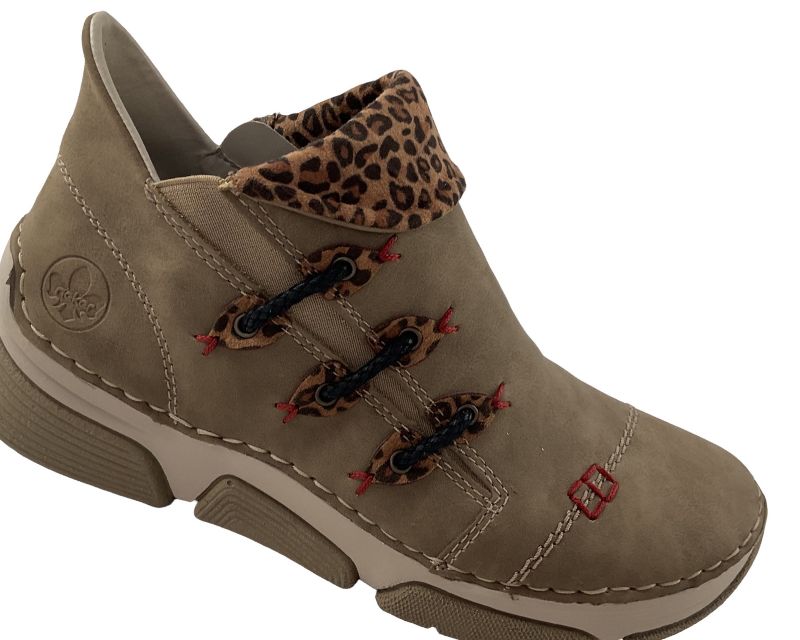 Rieker Damen Kurzstiefel 45983-64 Beige/leo