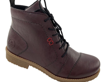 Rieker Damen Schnürstiefel  73500-30 Rot Warmfutter