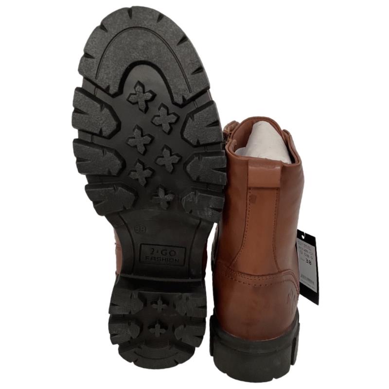 2 GO FASHION Damen Boots 8088-503-39 Leder Brandy
