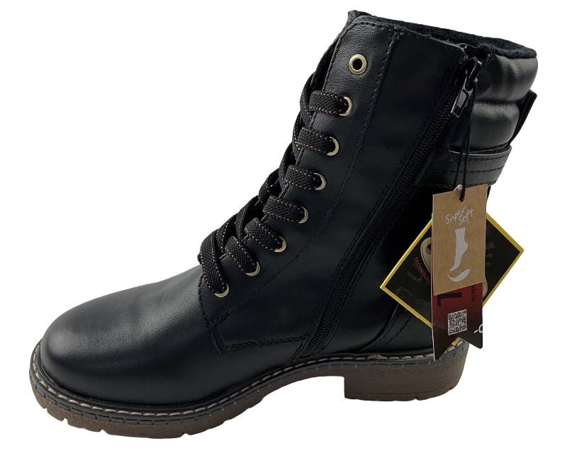 Jane Klain Supersoft Damen Schnürstiefel 252 983 BLACK    Tex=Wasserabweisend