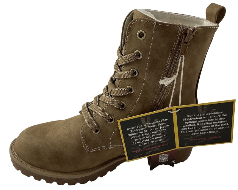 Indigo Mädchen Schnürstiefelletten  452 315 TAUPE   Synthtik