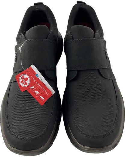 Rieker Herren  Halbschuhe Slipper B1854-00 Schwarz Klettverschluss