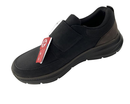 Rieker Herren  Halbschuhe Slipper B1854-00 Schwarz Klettverschluss