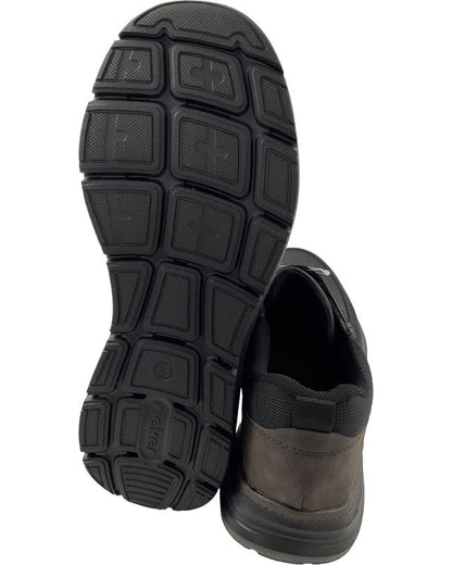 Rieker Herren  Halbschuhe Slipper B1854-00 Schwarz Klettverschluss