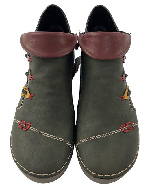 Rieker Damen  Kurzstiefel 72581-54 Grün Warmfutter