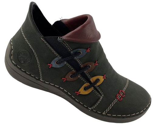 Rieker Damen  Kurzstiefel 72581-54 Grün Warmfutter