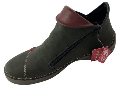 Rieker Damen  Kurzstiefel 72581-54 Grün Warmfutter