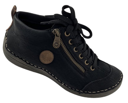 Rieker Damen Schnürstiefel 52514-00 Schwarz