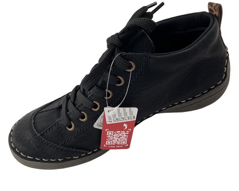 Rieker Damen Schnürstiefel 52514-00 Schwarz