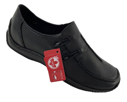 Rieker Damen Slipper L1751-00 Schwarz Glattleder