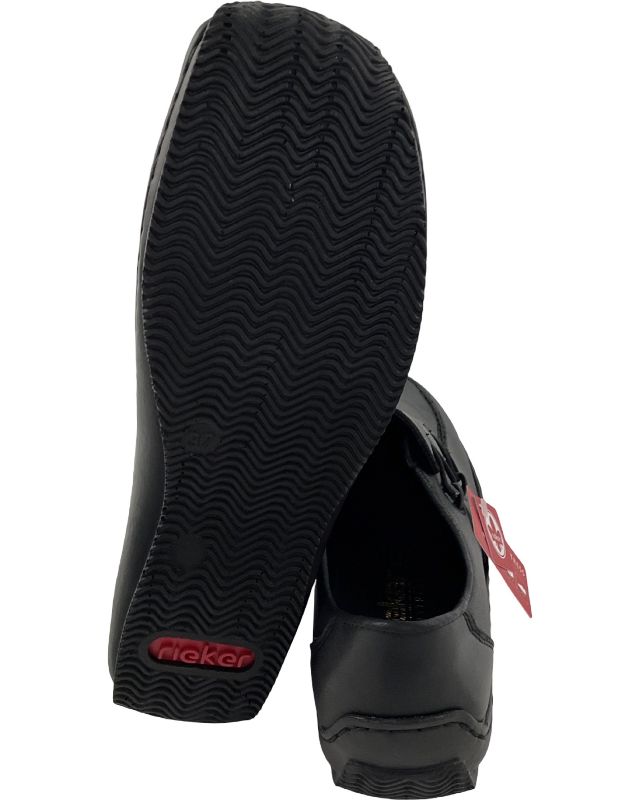 Rieker Damen Slipper L1751-00 Schwarz Glattleder