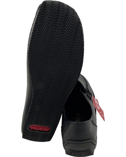Rieker Damen Slipper L1751-00 Schwarz Glattleder