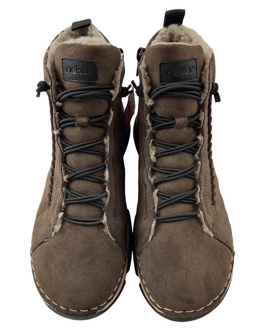 Rieker Damen Schnürstiefel 45912-25 Braun  Warmfutter
