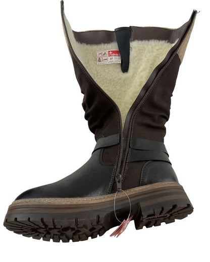 Rieker Damen Stiefel 93092-90 Schwarz /Braun Rieker-TEX